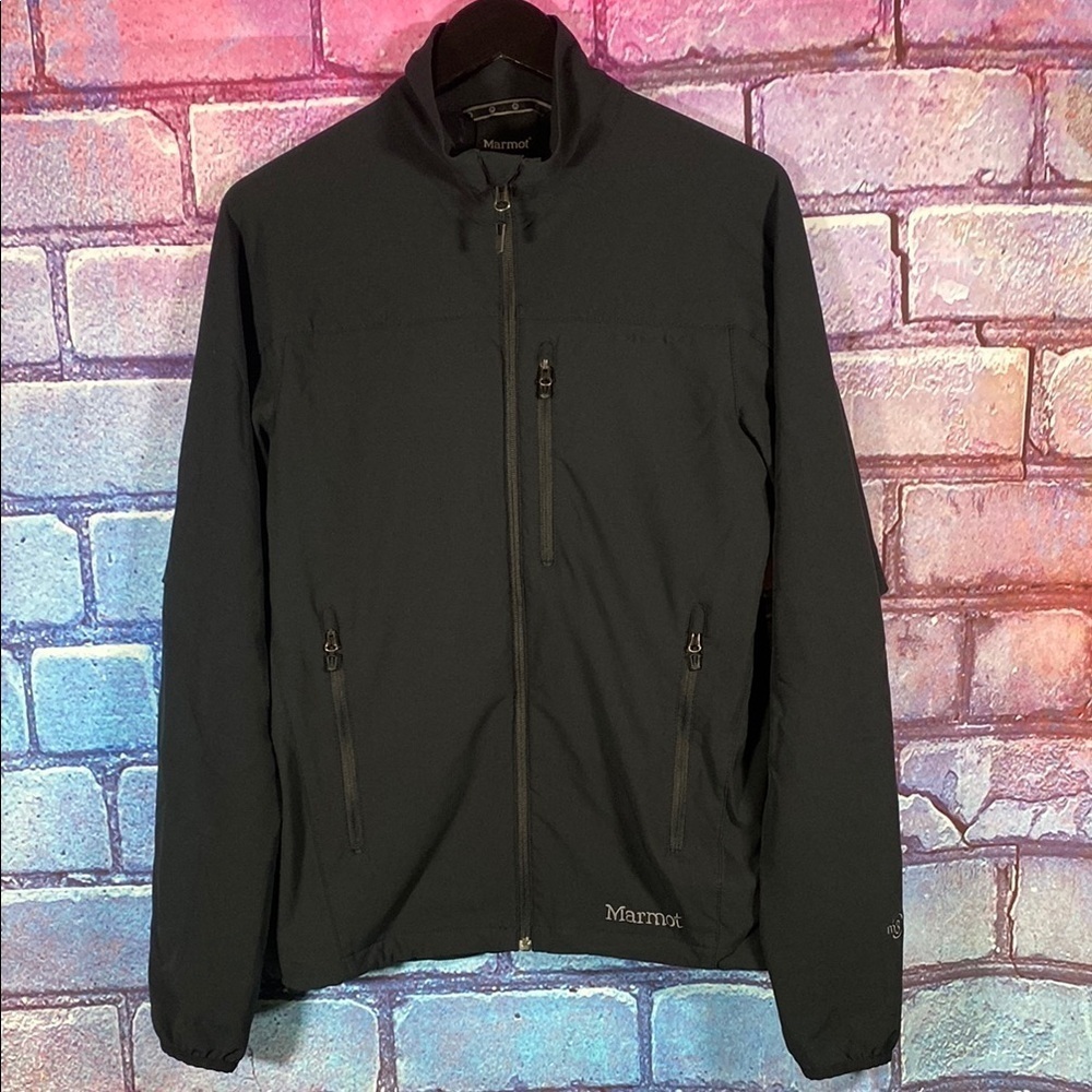 Marmot Softshell Jacket S Black Hiking Outdoor Full Zip Lightweight Windbreaker